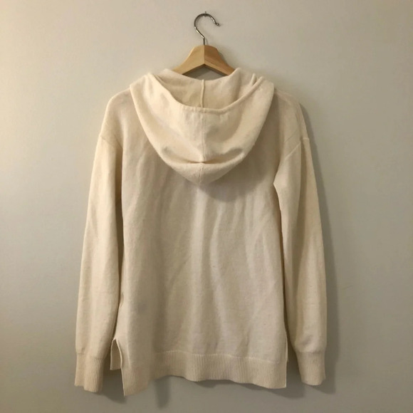 3/$25 ❥ GAP Wool Blend Off-White Zip-Up Hooded Sweater Size Small Cabincore Y2K - Picture 3 of 9